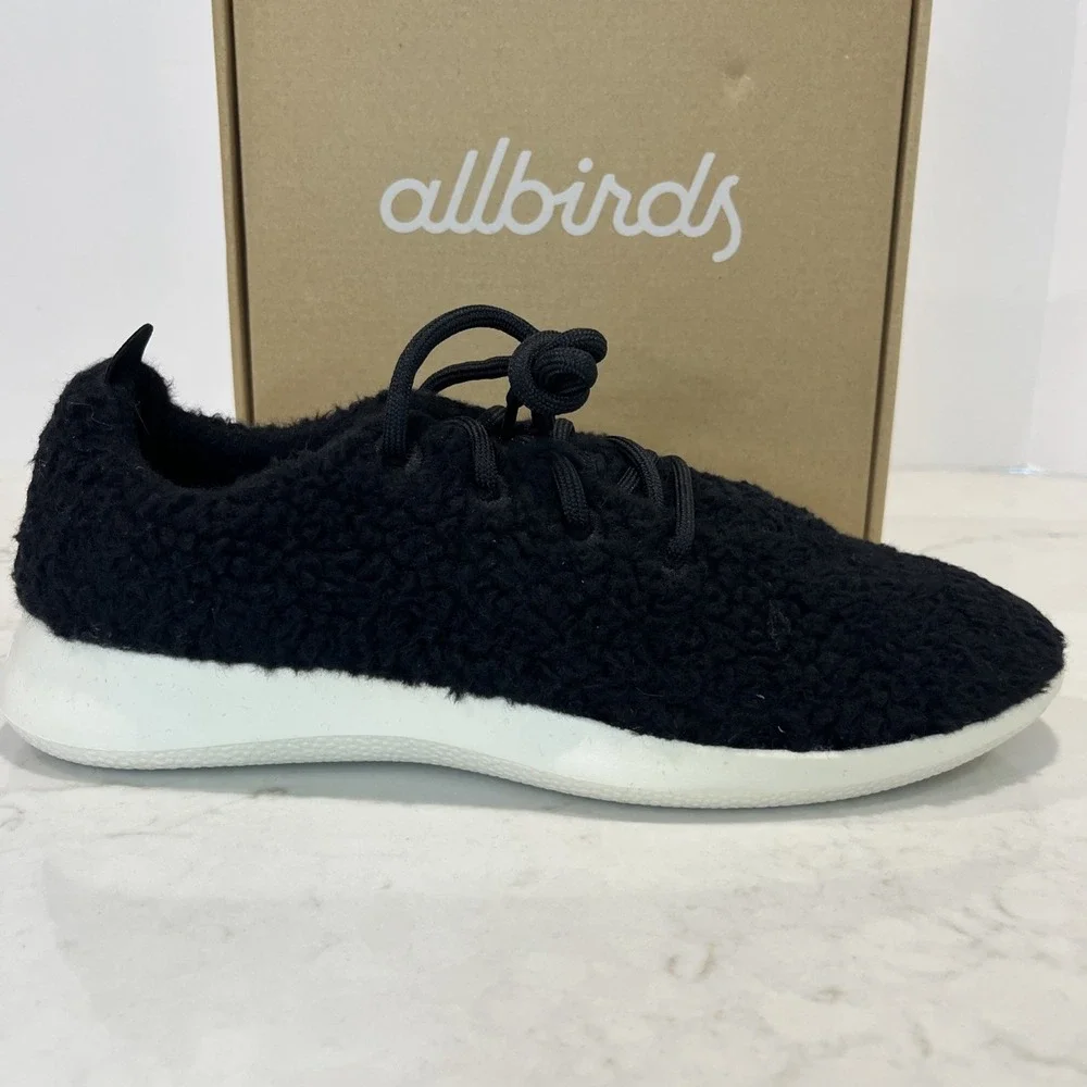 Allbirds NEW Mens 11 Wool Runner‎ Fluff Natural Black Sneakers Shoes Travel